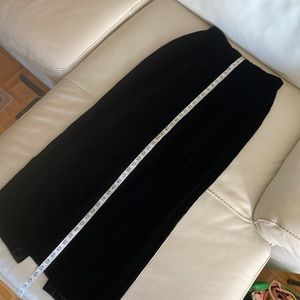 Velvet maxi black tie skirt
